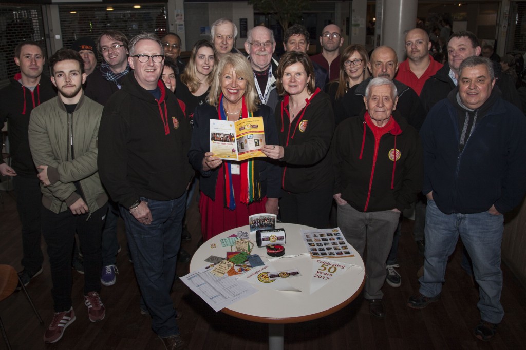 Group photo with time capsule